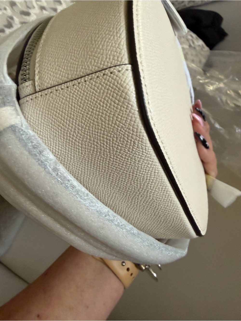 Coach Chalk and Black Leather Novelty Face Crossbody - Picture 5 of 11